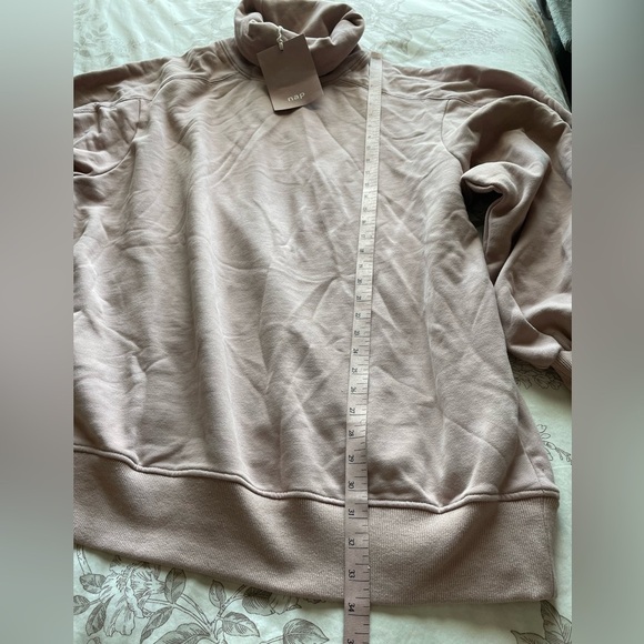 NWT Nap Loungewear Boxy Oversized Turtleneck Sweatshirt Blush Pink Small Cozy - Picture 14 of 14